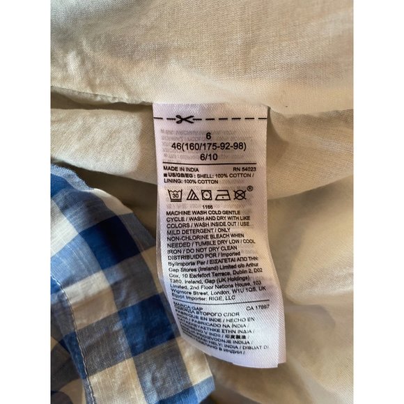 SOLD Gap Blue Tiered Maxi Gingham Skirt Women’s 6 Modest - Picture 6 of 7